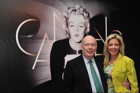 Julian Fellowes and Nadja Swarovski at a launch event for Romeo and Juliet.